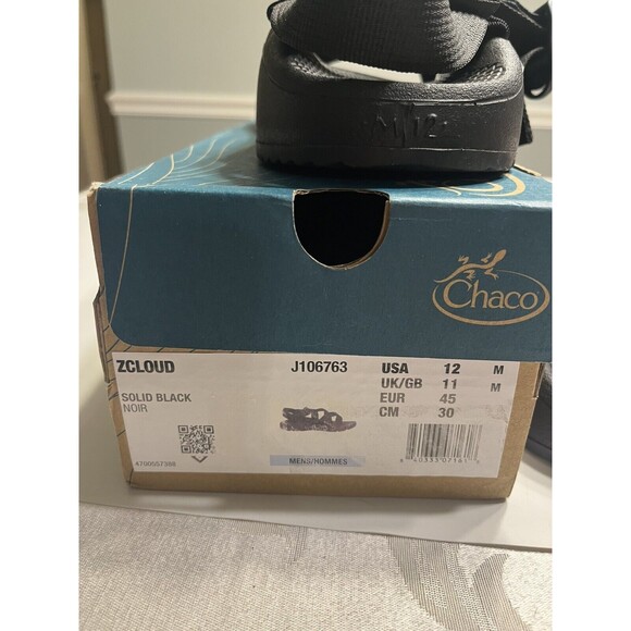 Chaco Z/Cloud Solid Black Strappy Sandals J106763 Men’s Sz 12 Outdoorsy main image 4